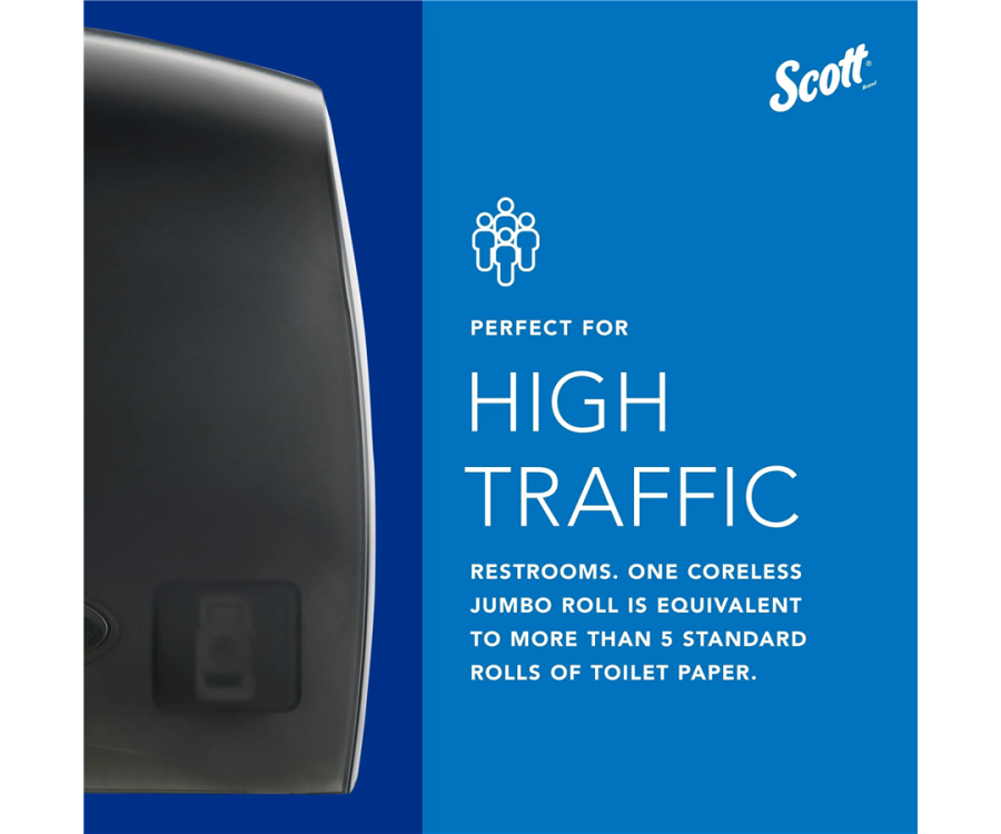 Scott® Black Essential™ Coreless Jumbo Tissue Dispenser (14.13 in. x 9.75 in. x 5.92 in., 1 Dispenser/CS)